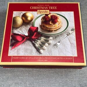 Spode Christmas Tree Set of 5 Pastry Forks